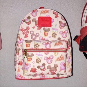 Loungefly Cream & Pink Snack Print Mini Backpack